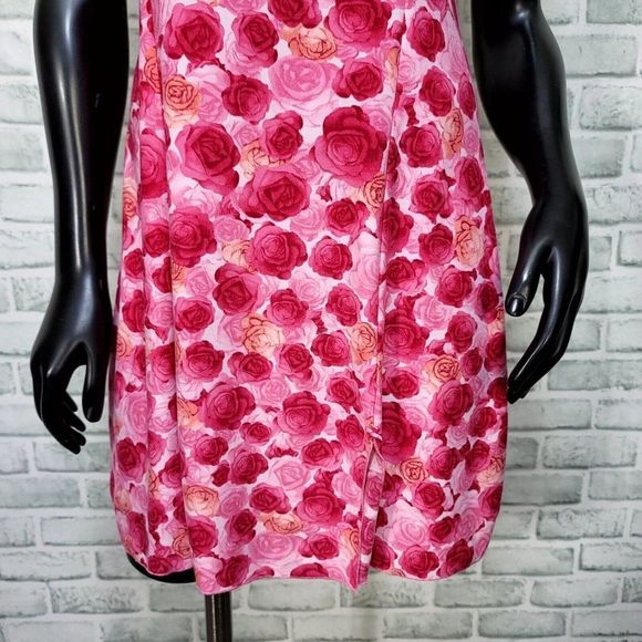 Vintage 90s California Dynasty Expressions Pink‎ Rose Floral Nightgown Chemise - Picture 3 of 7